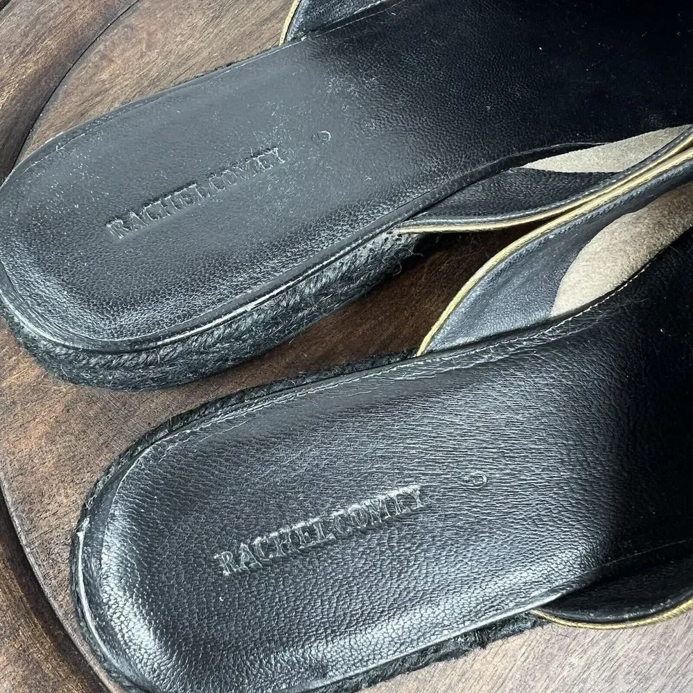 Rachel Comey Women’s Gold Leather Espadrilles Mules Size 6 Flats Shoes